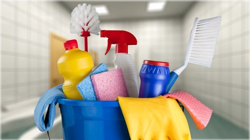 Builders clean for a newly refurbished kitchen in a Haringey property